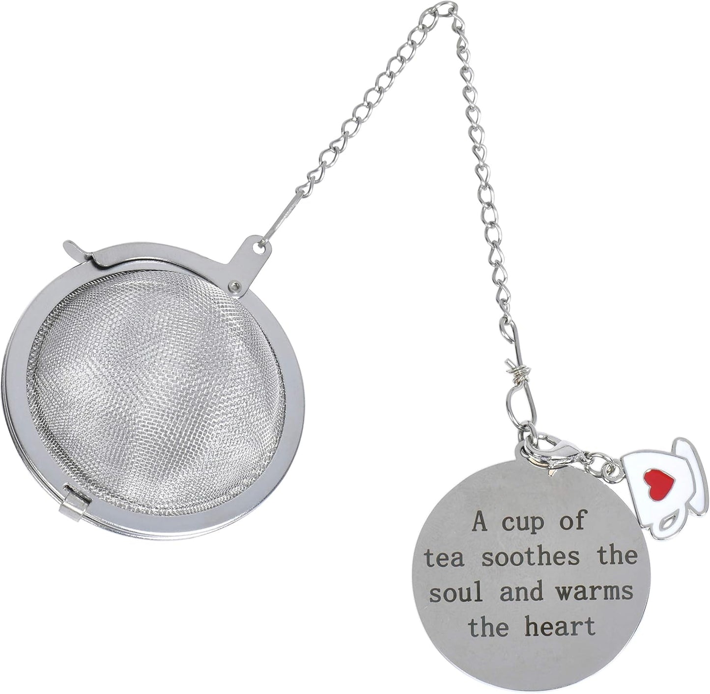 Stainless Steel Tea Infuser Tea Ball with Cup Charm for Loose Leaf Tea Strainer
