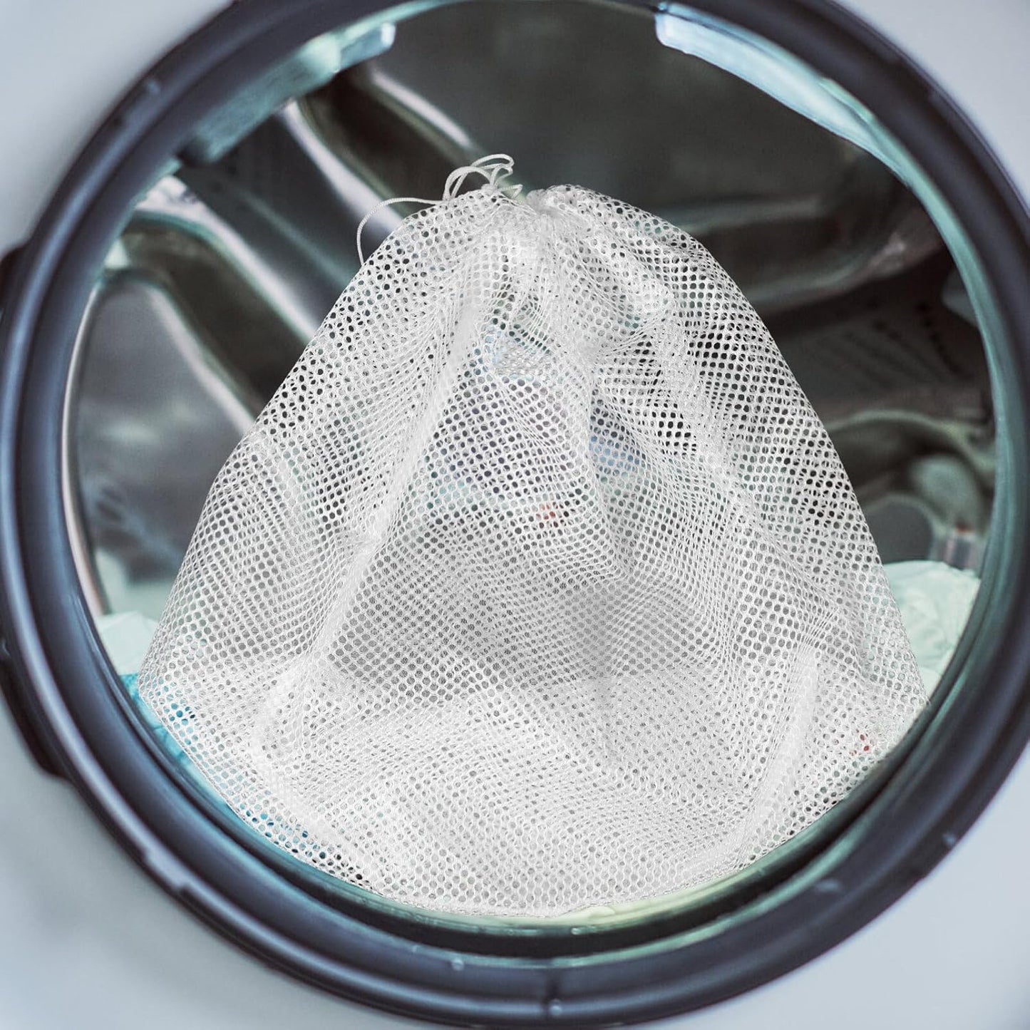 EXCEART Mesh Laundry Bag, Drawstring Washing Bags for Bra Lingerie, Travel Storage Organizer for Washing Machine