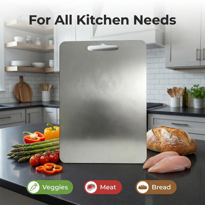 LNWQSQR 3Pack titanium cutting boards for kitchen,Double Sided Food titanium Grade Metal Non-Toxic titanium Cutting Boards,Easy to Clean,Dishwasher Safe(s+m+L)