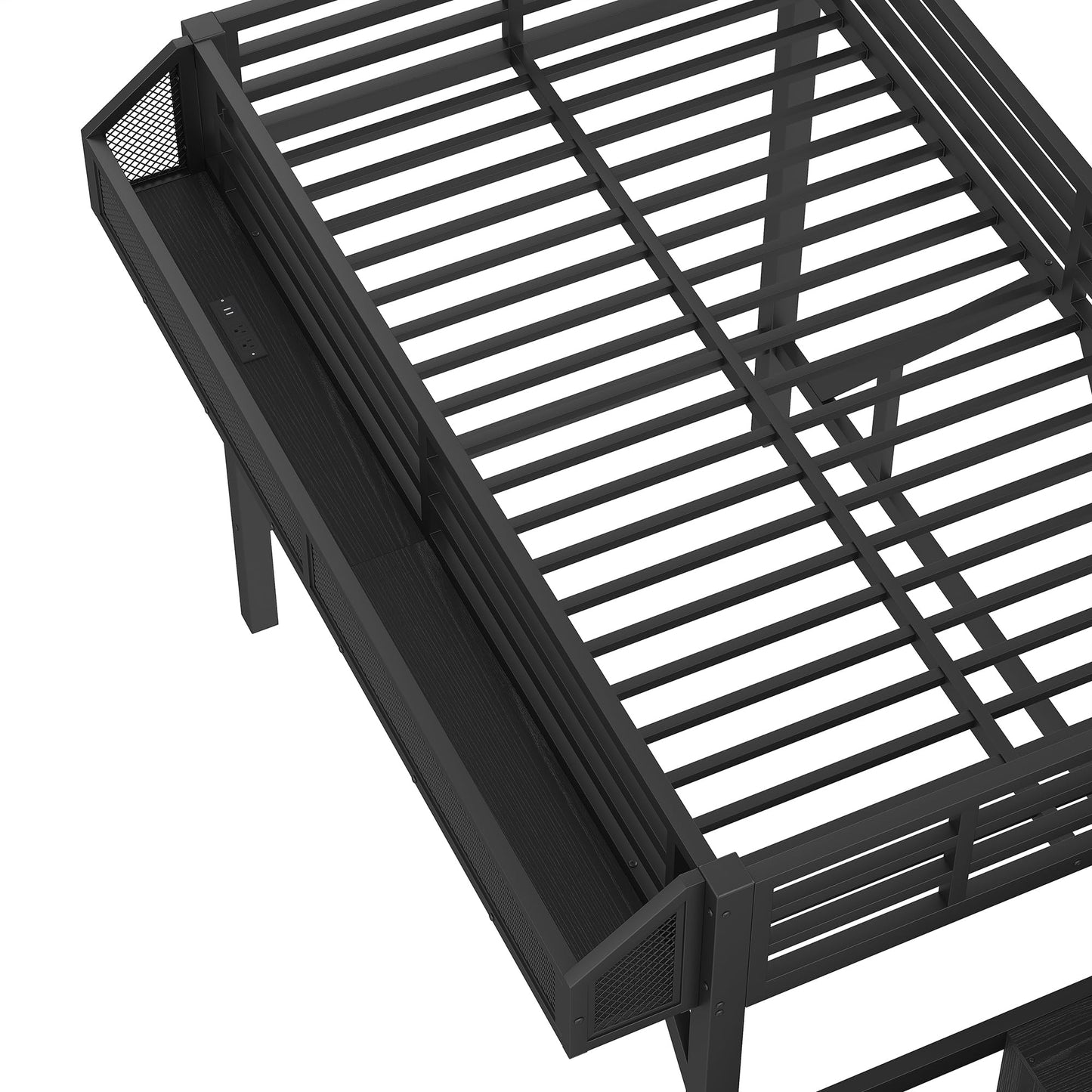 DNYN Loft Bed Frame with Built-in Wardrobe and Storage Stairs for Teens Adults Bedroom, Space-Saving Twin XL Size Bed with LED/USB Ports/Bedside Shelf, No Box Spring Needed & Easy Assemble