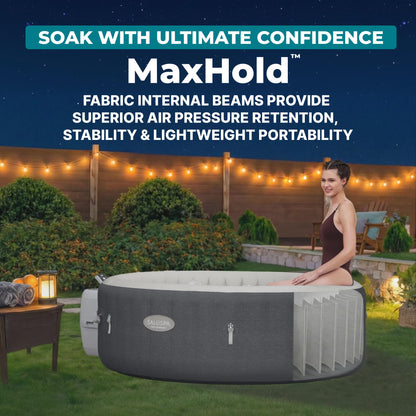 Bestway SaluSpa Hot Springs Inflatable Hot Tub, Fits Up to 4-6 Persons, Energy-Efficient Portable Spa with Smart WiFi App Control, Outdoor Blow Up Hottub for Backyard, 140 AirJets, 77" x 28" Round