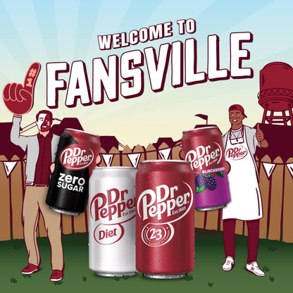 Dr Pepper Soda, 12 fl oz cans, 12 pack