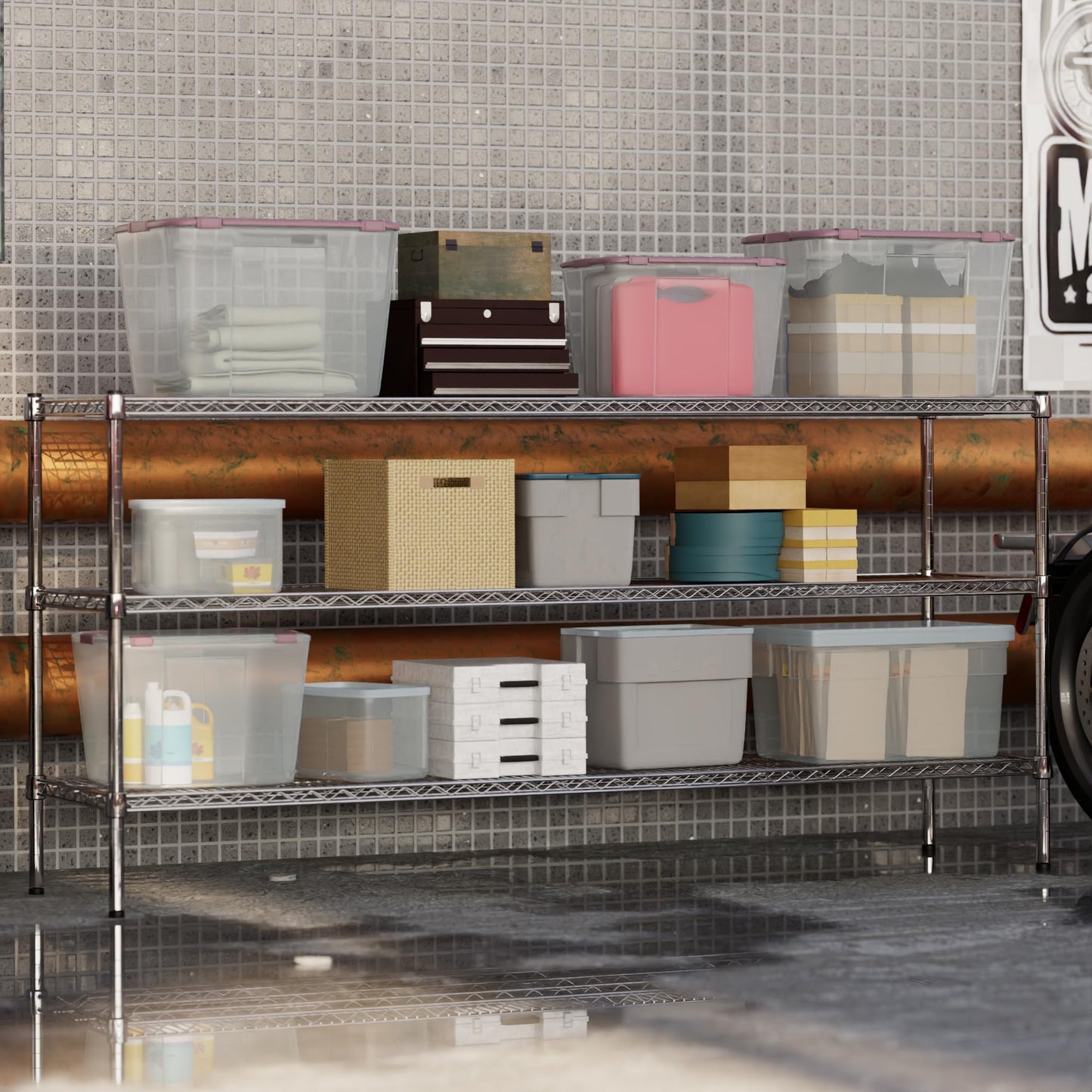 Regal Altair 18" Deep x 72" Wide x 34" Height Wire Shelving Kit | 3-Tier | NSF Commercial Storage Rack Unit