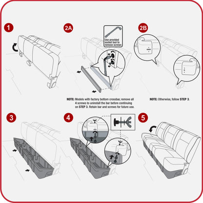 MaxMate Underseat Storage Box Compatible with 2015-2026 Ford F-150; 2017-2026 F-250 F-350 SD Supercrew Cab, Rear Under Seat Extra Cargo Store Organizer | CB5F2228MX