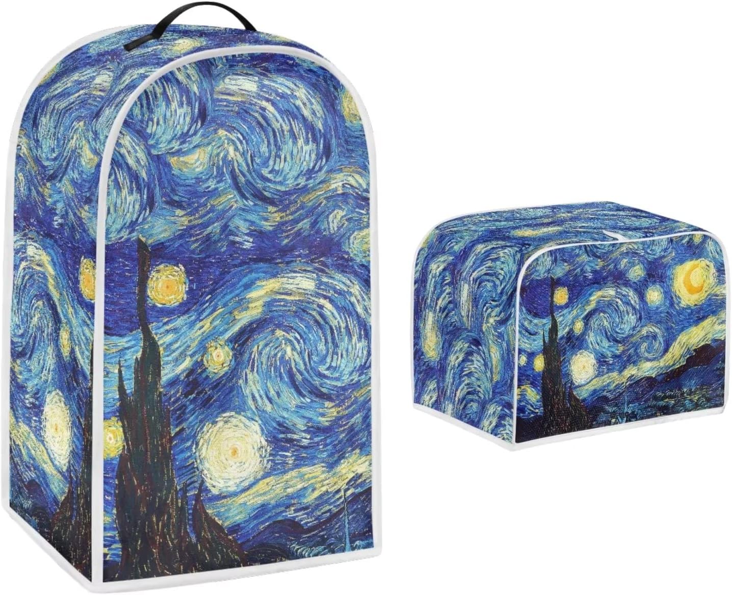 Van Gogh Starry Night Toaster Cover, Kitchen Small Appliance Dust Cover Set of 2 for Stand Mixer and Coffee Maker