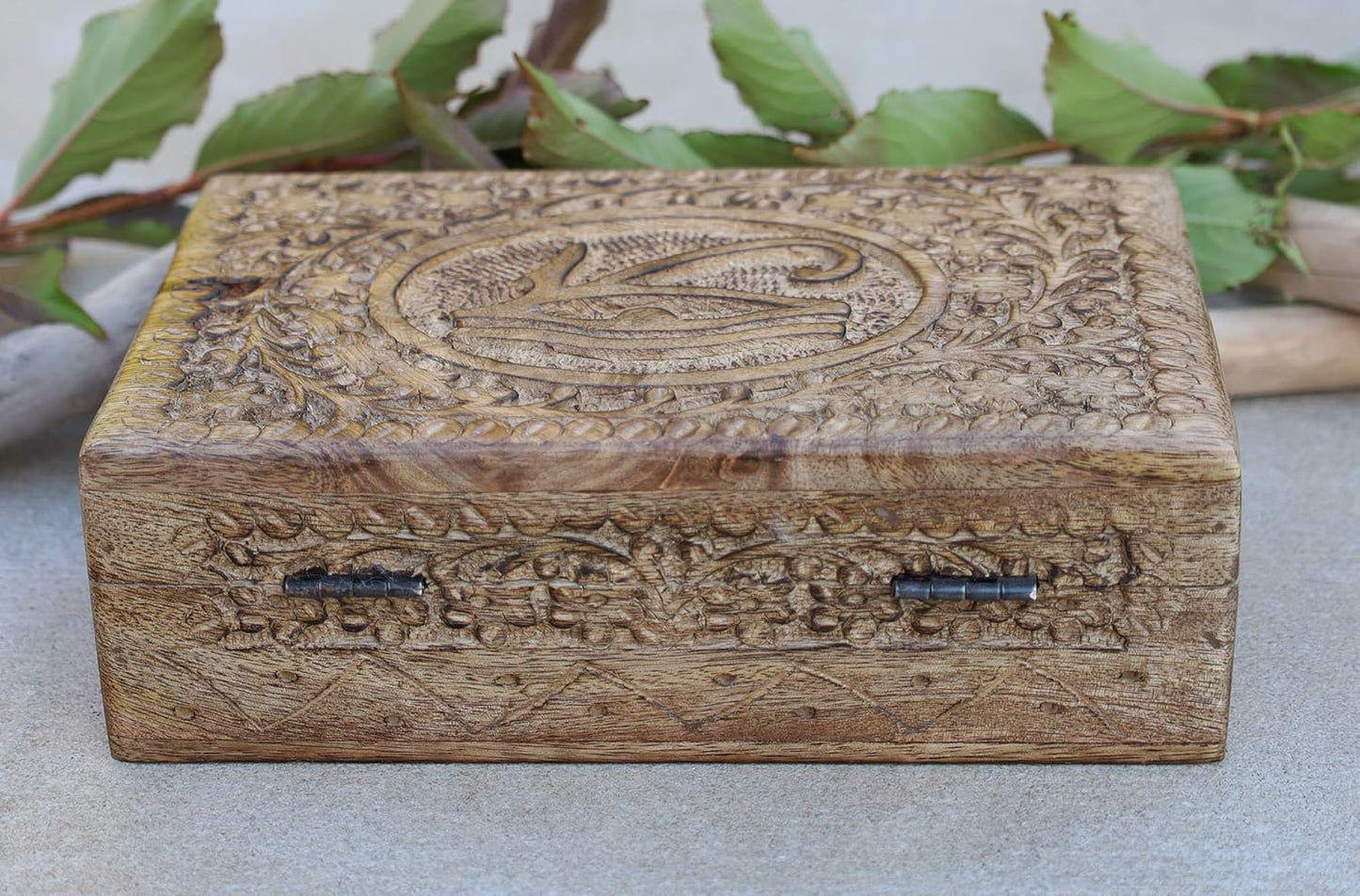 Egyptian Eye of Horus Hand Carved Jewelry Trinket Keepsake Box (Large)