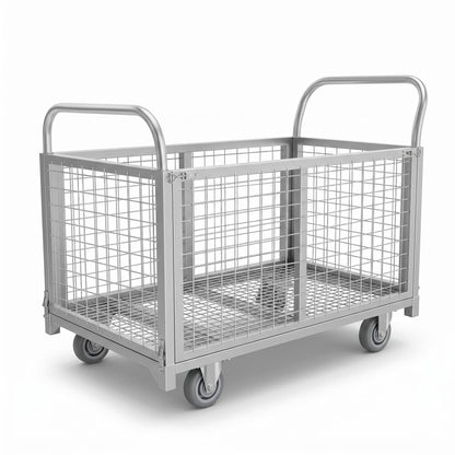 Silver Warehouse Storage Cart, Moving Cart for Large Dogs Travel, 661lb Weight Capacity