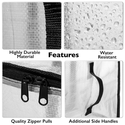 ClearSpace Heavy Duty Moving Bags or Storage Bags – Clear Storage Bins with Lids, Large Moving Boxes with Backpack Straps & Zippers – Packing Bags & Moving Supplies for College Dorm- 8 Pack