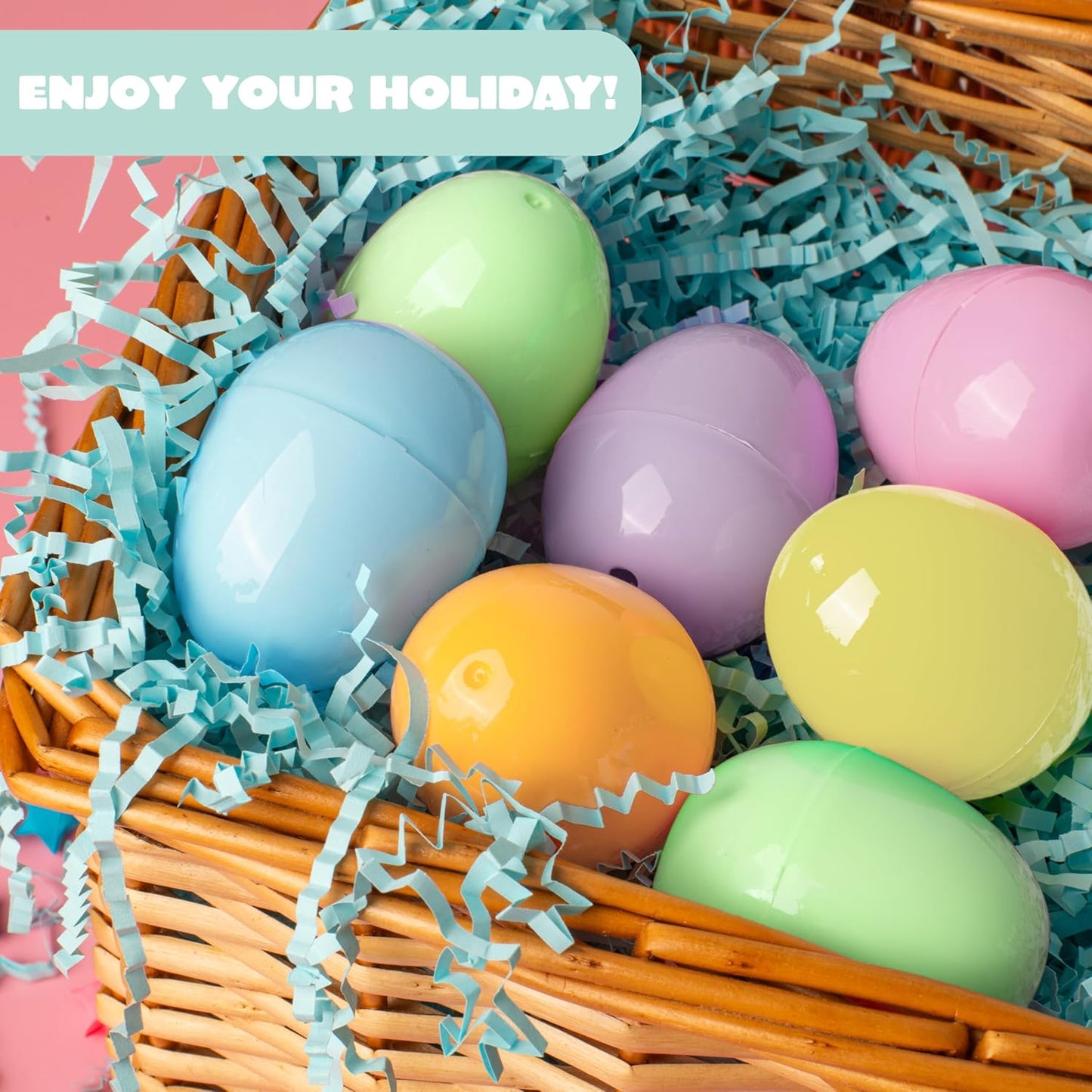 500 2.3" JOYIN PCS Pastel Easter Eggs, Empty Plastic Eggs, Colorful Plastic Eggshell Bulks for Easter Hunt, Filling
