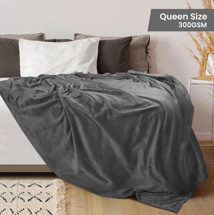 Utopia Bedding Fleece Blanket - Ultra Soft Grey Queen Size (90x90 Inches) | Warm, Lightweight & Cozy All-Season Home Decor Gift