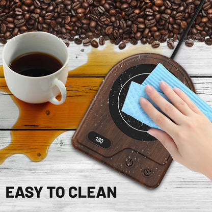 Mug Warmer, Coffee Mug Warmer with 3 Adjustable Temperature Settings, Coffee Warmer 2-12 Auto Shutoff, Digital Display Coffee Cup Warmer for Desk, Wood Grain Texture Mug Warmer for Desk Gift Choice