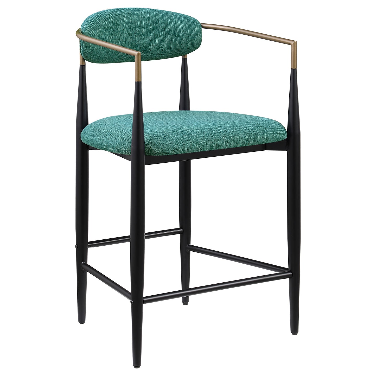 Coaster Home Furnishings - Tina - Fabric Upholstered Counter Height Chairs - Open Back, Padded Seat and Back, Footrest - Dining Room & Kitchen - Set of 2 - Green - 121185