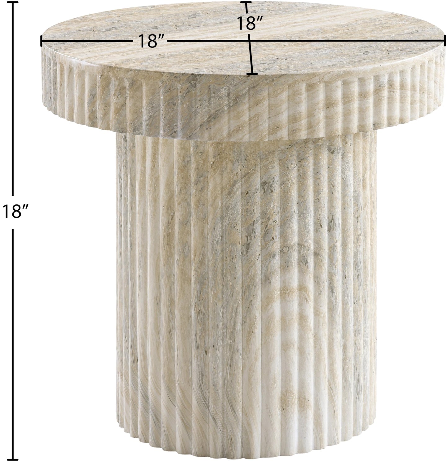 Meridian Furniture Legatto Travertine Indoor/Outdoor Concrete End Table