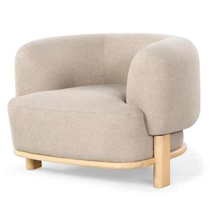 SAFAVIEH Couture Collection Oscar Light Brown/Natural Boucle Accent Chair