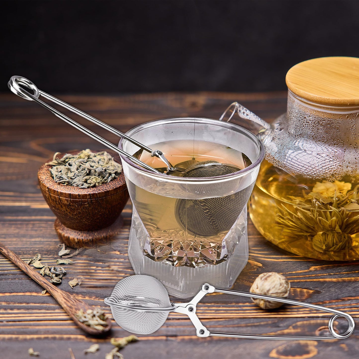 25 Pack Snap Tea Ball Infusers Stainless Steel Mesh Tea Ball Strainers with Handle Mesh Snap Tea Ball for Loose Leaf Tea Spices Herbs, 2 Colors (Color Style 1)
