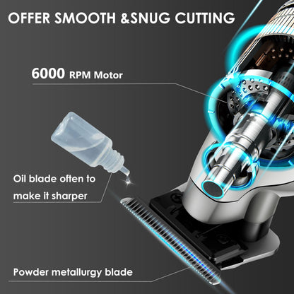 KEMEI 2293 Professional Hair/Beard Trimmer for Men Zero Gapped Hair Clippers for Barber with T Blade, Cordless Rechargeable
