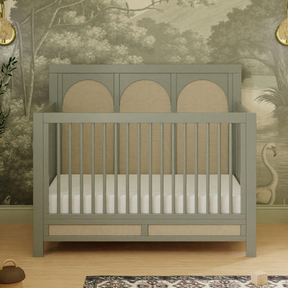 Namesake Eloise 4-in-1 Convertible Crib in French Sage Performance Sand Eco-Weave, GREENGUARD Gold Certified