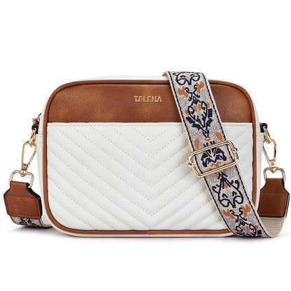 Telena Small Crossbody Bags For Women Vegan Leather Crossbody Purse With Adjustable Wide Strap For Daily Life