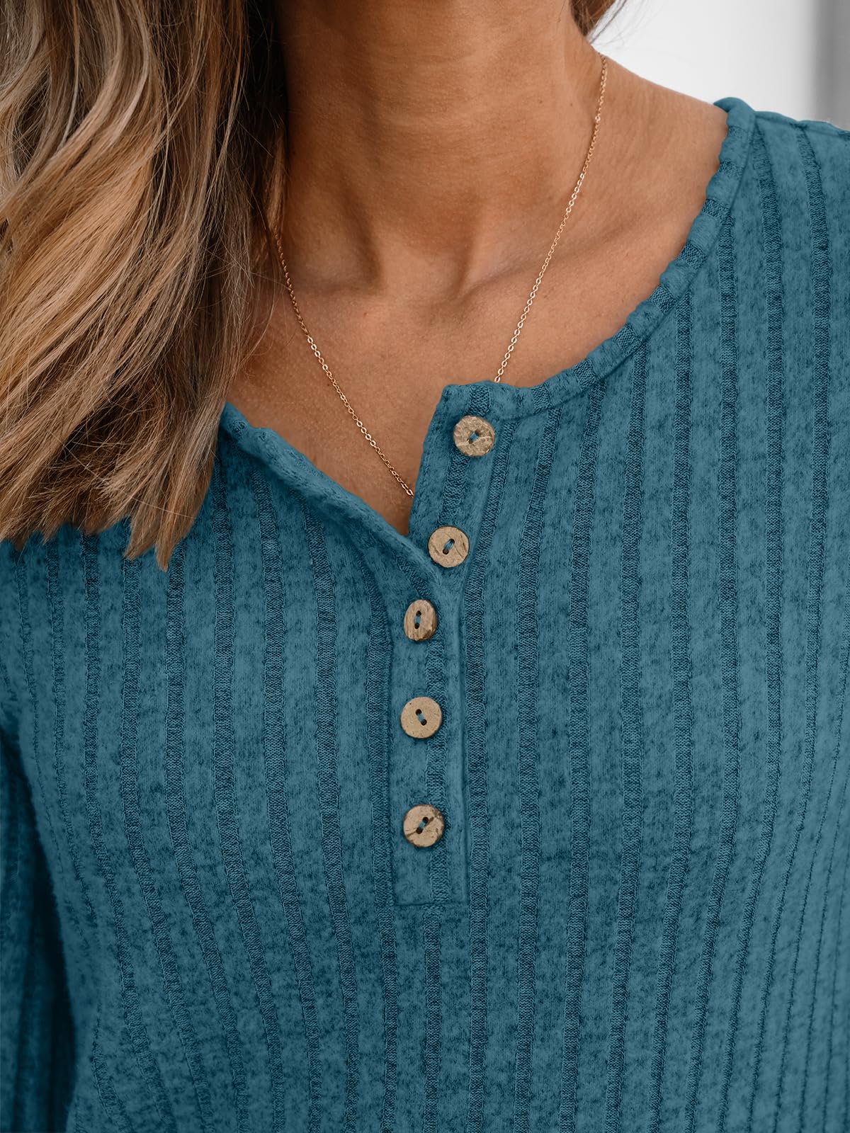 AUTOMET Long Sleeve Henley Shirts Women's Business Casual Lightweight Tunic Sweater Tops