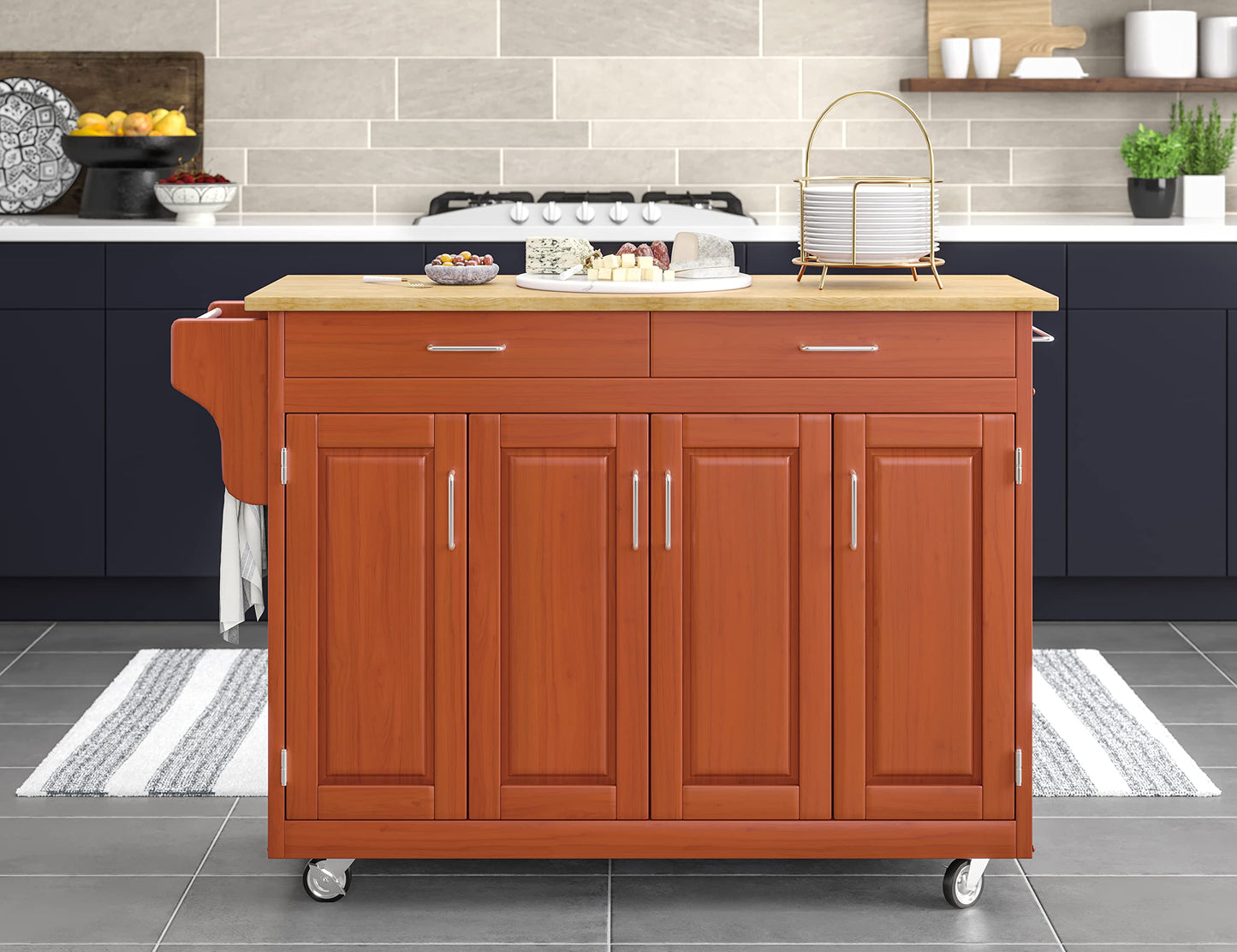 Homestyles Create-a-Cart Brown Mobile Kitchen Cart