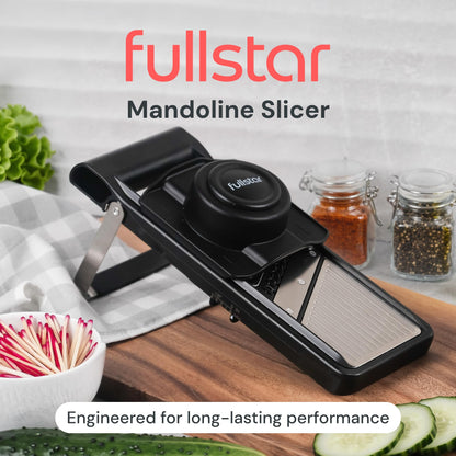 Fullstar 2 in 1 Stainless Steel Mandoline - Adjustable Thickness (1-4mm) - Vegetable Slicer with Julienne Blade for Potatoes, Fruits, Vegetables and Cheese, Food Prep Cutter for Easy Meal Prep
