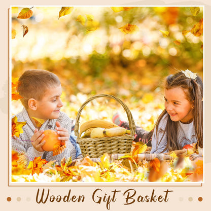 Sintuff 6 Pcs Small Wicker Picnic Basket with Handle 12.6 x 8.27 x 3.15 Inches Oval Willow Woven Braided Gifts Basket for Fruit Bread Snack Garden Wedding Harvest Gathering Party Storage Decor