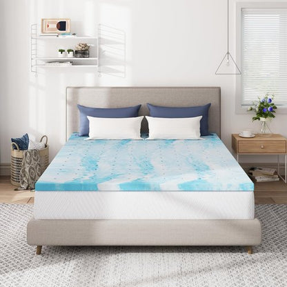 CH Charme Mattress Topper - 2 Inch Gel Infused Memory Foam for Back Pain Relief | Twin Size, Cooling Pad, CertiPUR-US Certified