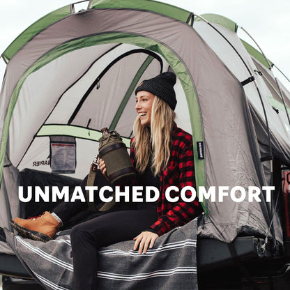 Napier Backroadz Truck Tent | Pickup Truck Bed Camping Tent | Rainfly for Water Protection | Sturdy and Spacious 2-Person Truck Tent | Easy 10-Minute Setup | Gray/Green