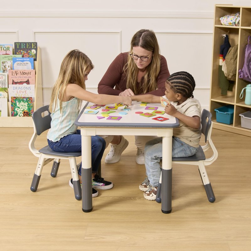 ECR4Kids Classroom Adjustable Chair, Flexible Seating, Grey, 2-Pack