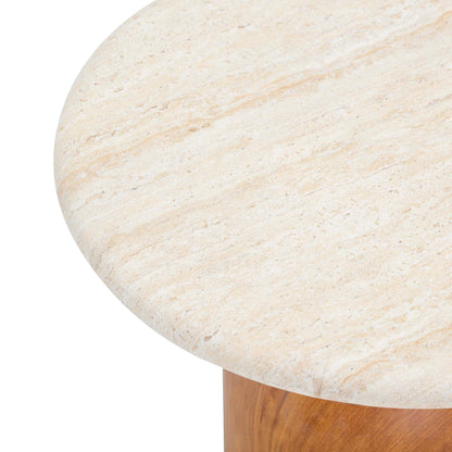 Tov Furniture Cynthia Travertine Concrete Indoor/Outdoor Side Table