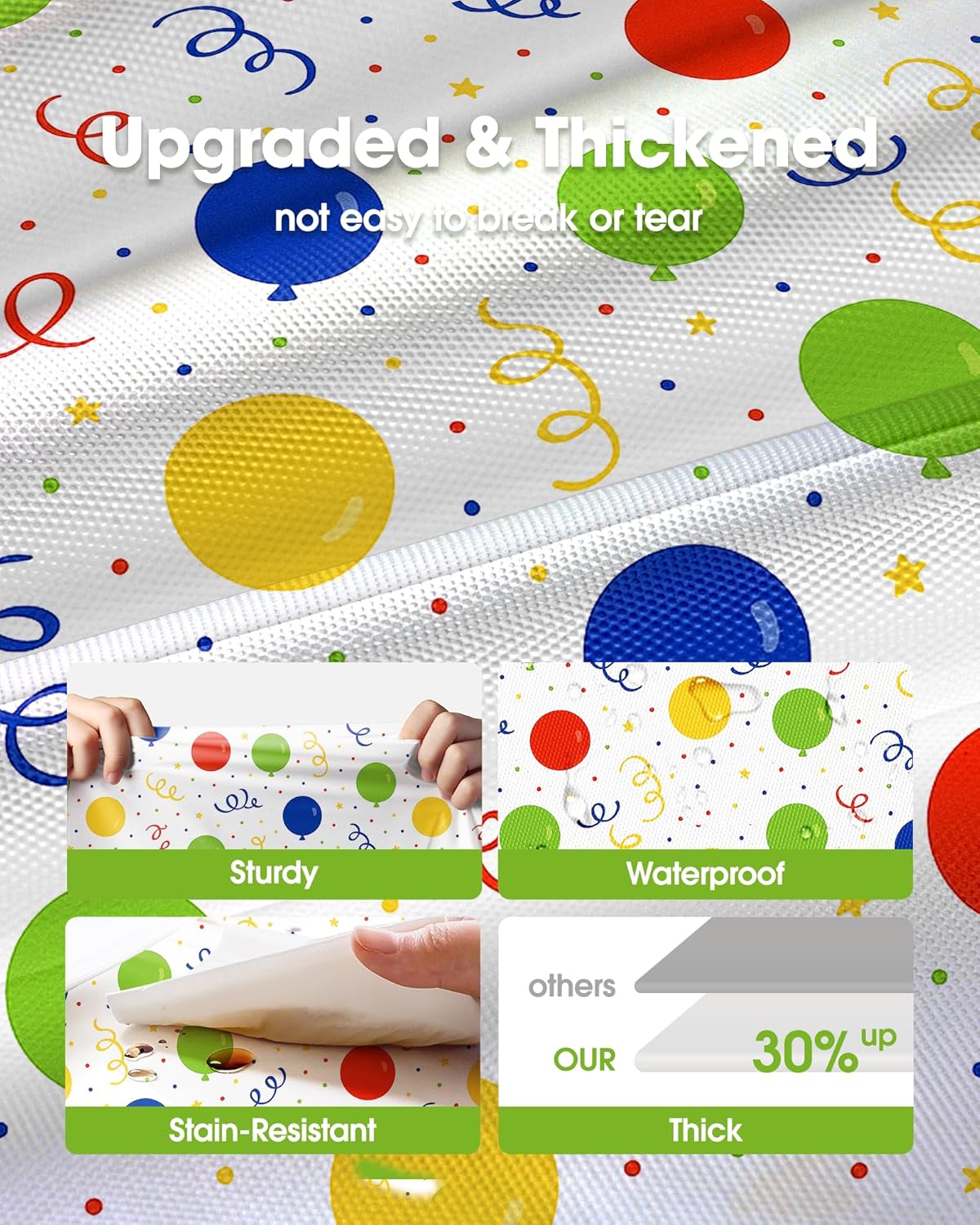 Pureegg Disposable Plastic Tablecloths - 10 Pack, 54 x 108 Inch, Leakproof & Sturdy for Parties | Rainbow Colors