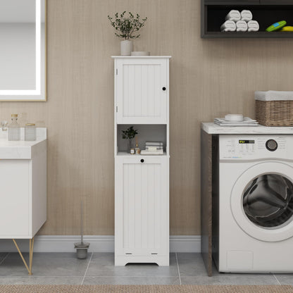One Compartment One Door Tilt Out Laundry Sorter Cabinet White