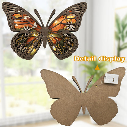 Laozai Wooden Forest Animals Butterfly Decor Cabin Rustic Decor Wall Decor for Bedroom Living Room Table Decorative