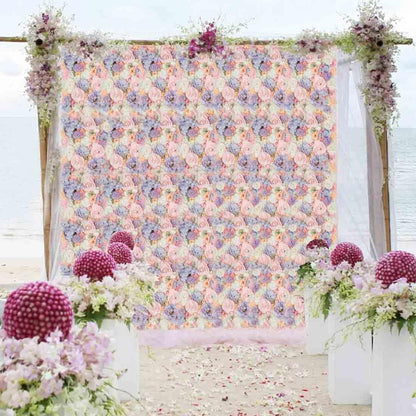 GOUZIBHD Fake Flower Backdrop, Artificial Floral Wall Panel 6PCS 3D Flower Wall Panel, for Wedding Party Photography Home Decor, 24x16in Faux Flower Background