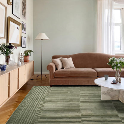 Revival Rugs Soloba 8'x10' Area Rugs for Living Room Bedroom Dining Room - Washable, 100% Recycled, Oeko-TEX Certified, Modern, Medium Pile, Green