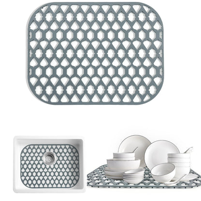 SAMSIER Silicone Sink Protectors Mats (13x11 & 14x12 & 16x12 & 18x16 & 19x14 & 21x16 & 22x13 & 25x16 & 26x14 & 28x14 & 30x16) for Bottom of Kitchen Sink (16.7”x12.5”)