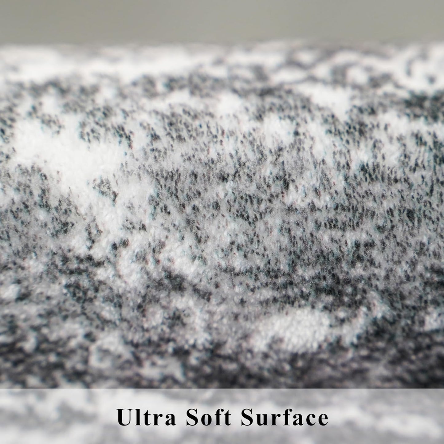 Skiennix Abstract 14ft Long Runner Rug - Non-Slip, Washable, Low-Pile | Soft Black/Grey Indoor Carpet (2'6"x14')
