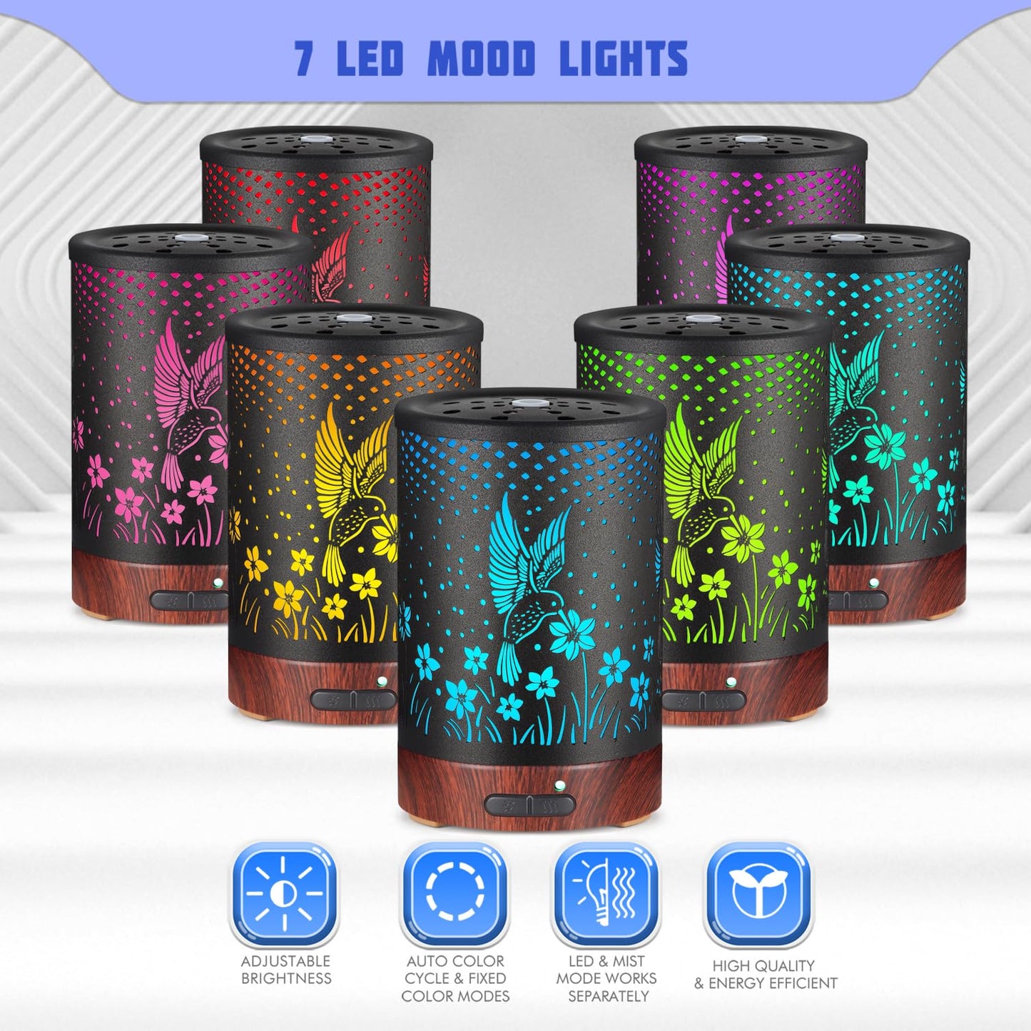 Essential Oils Diffuser,Aromatherapy Diffuser,Birthday for Women Mom Grandma,Metal Cool Mist Humidifier with 7 Colors Lights Waterless Auto Off Air Diffusers (Dragonfly)
