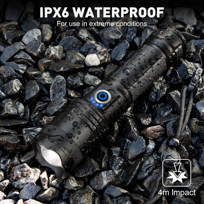 Sigoobal Flashlights High Lumens, 99,000 Lumens LED Flashlight Rechargeable, 5 Modes, Adjustable Beam & 12H Running Time, Powerful and Bright Flash Light for Home/Camping, IPX6 Waterproof