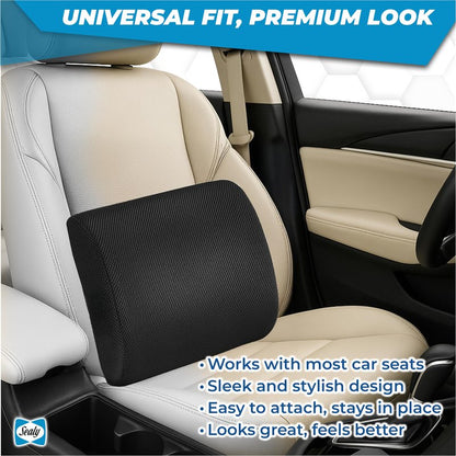 Sealy Lumbar Support Pillow for Office Chair and Car Seat - Lower Back Pain Relief, Memory Foam Lumbar Pillow & Back Brace Support Posture Corrector