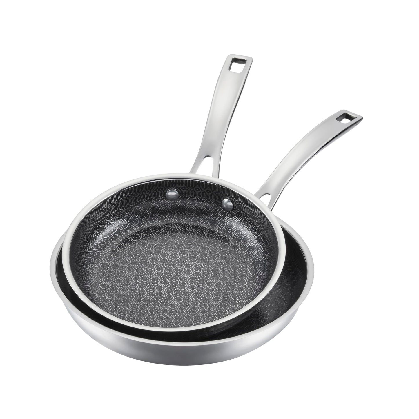 Cuisinart FusionPlus Hybrid Nonstick Stainless Steel Cookware Set, 2-Piece Skillet Cooking Set with PFAS-Free PURELYSEAR Ceramic Non Stick Technology, Scratch Proof, Cool Grip Handles, Dishwasher Safe