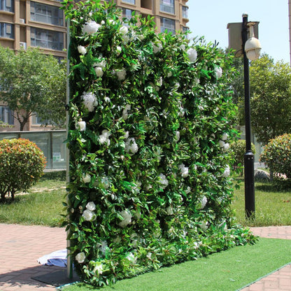 ERoomQ Artificial Grass Wall, Rose Flower Wall Green Grass Wall Artificial Flower Wedding Background Wall Fake Flower Decoration for Backdrop Wedding Wall Decoration,2x2m/6.5x6.5FT