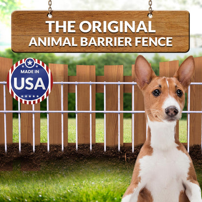 Dig Defence Original Animal Barrier Fence - X-Large Decorative Garden Fence, Outdoor No Dig Fence for Dogs and Rabbits, Yard and Patio - 24”(L) x 15”(H), 12 Pack