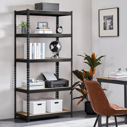 Yaheetech Standing Shelf Units 5 Tier Shelving Unit, 3 Pack Adjustable Garage Shelving Metal Shelving Unit Utility Rack Heavy Duty Industrial Shelving, 35.5″ L × 17.5″ W × 72″ H - Black