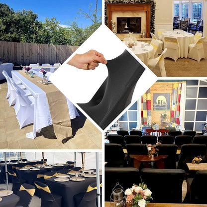 Premium Black Spandex Chair Cover for Lifetime Folding Chairs