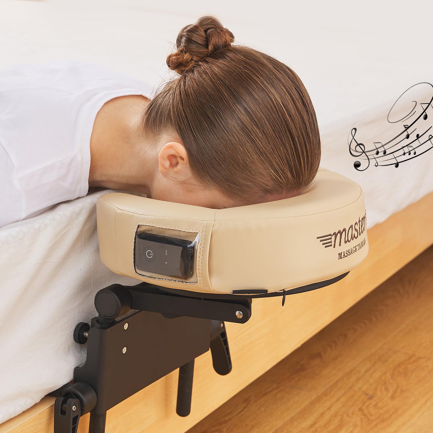 Master Massage 28" Argo Portable Massage Table with Extra Music Master Crescent Round High Fidelity Sound Face Cradle Cushionin