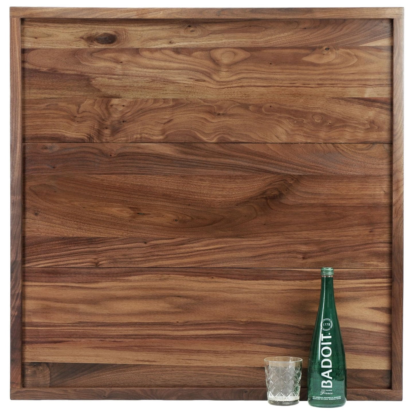 MAGIGO 34 x 34 Inches Extra Large Square Black Walnut Wood Ottoman Tray, Serve Tea, Coffee Classic 2.8 Feet Wooden Decorative Serving Tray