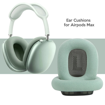 Earrock Ear Cushions Replacement for AirPods Max Headphones,Mesh Fabric Covered Earpads with Memory Foam and Magnet (Green)