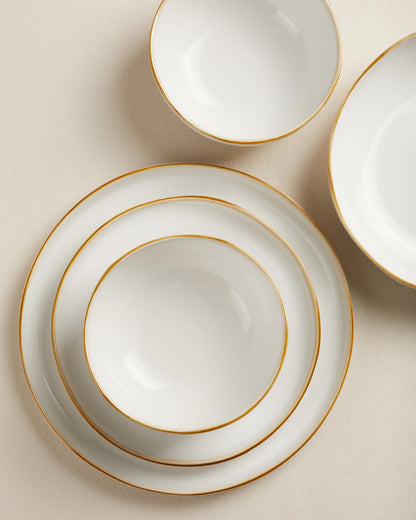 Pokini Extra Large Dinnerware Set for 12, 36 Pieces Ceramic Plates and Bowls Set, Kitchen Dish Set, Microwave & Dishwasher Safe Dishware, Ocean-Inspired Stoneware for Big Gatherings, White