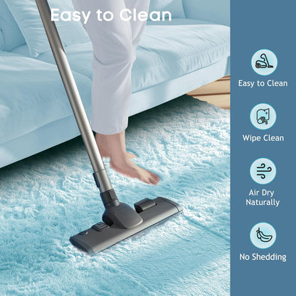 Ophanie Light Blue Area Rug - Soft Plush Shaggy Carpet for Living Room & Kids' Nursery | 5x8 Size